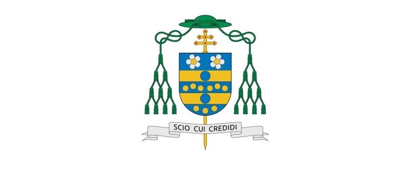Wappen von Erzbischof Carlo Maria Viganò. Der ehemalige Spitzendiplomat reagierte mit einer kurzen Antwort auf den Angriff von Prof. Roberto de Mattei.