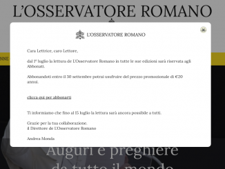 In wenigen Tagen werden die Online-Inhalte des Osservatore Romano hinter einer Bezahlschranke verschwinden.