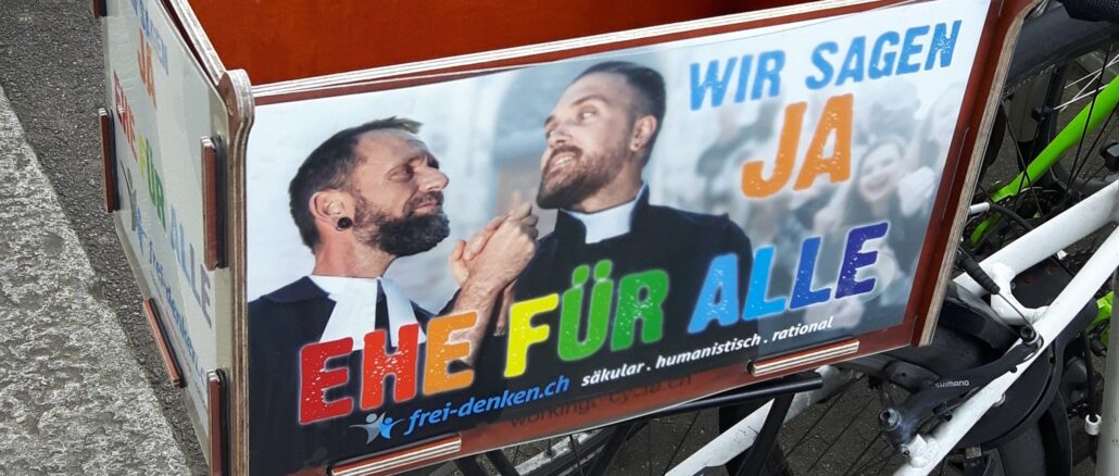 Kampagne der Schweizer Freidenker für die "Ehe für alle" als Angriff auf die Kirche und das Priestertum: Die Volksabstimmung betraf den Staat, doch damit wurde zugleich der Druck auch auf die Kirche erhöht.