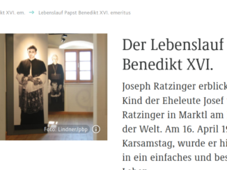 "In den letzten Wochen ist die sprungbereite Feindseligkeit in eine rufschädigende Kampagne aufgelaufen." Das Bistum Passau zeigt eine Ausstellung über Benedikt XVI. (Bild).