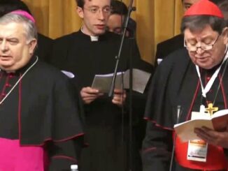Kardinal Braz de Aviz und Erzbischof Carballo, die Führungsspitze der Ordenskongregation. Gestern wurden, ganz unüblich, beide gemeinsam von Papst Franziskus in Audienz empfangen.