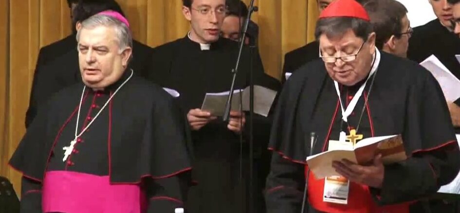 Kardinal Braz de Aviz und Erzbischof Carballo, die Führungsspitze der Ordenskongregation. Gestern wurden, ganz unüblich, beide gemeinsam von Papst Franziskus in Audienz empfangen.