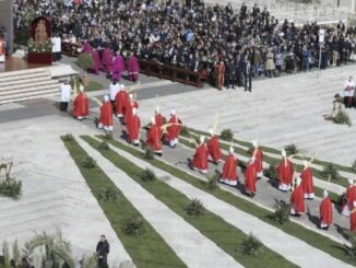 Die Palmprozession 2022 fand nach drei Jahren erstmals wieder auf dem Petersplatz statt. Papst Franziskus assistierte von der Altarinsel aus.