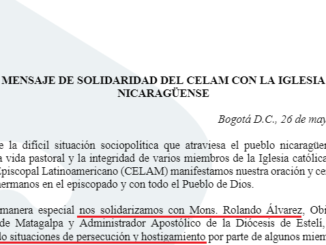Solidaritätserklärung des Lateinamerikanischen Bischofsrates mit Bischof Álvarez und der Kirche in Nicaragua.