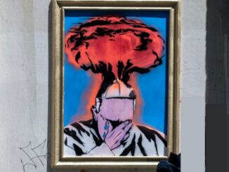 "Atomic Trauma" heißt das Mural, das sich gegen die radikalisierte Kriegsrhetorik richtet.