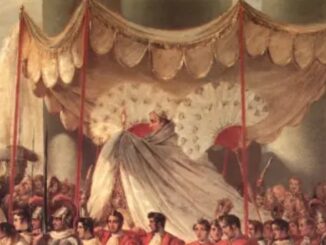Fronleichnamsprozession von Gregor XVI. in Rom. Der Papst hält stellvertretend Anbetung für das gläubige Volk.