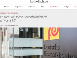 Auch Katholisch.de das Nachrichtenportal der Bischofskonferenz berichtete über die Initiative Maria 1.0 und die "nichtssagende" Antwort des DBK-Sekretariats.