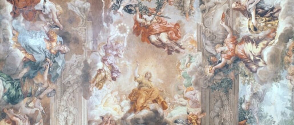 Der Triumph der göttlichen Vorsehung, Deckenfresko aus der Zeit um 1635, ein Auftrag von Papst Urban VIII.