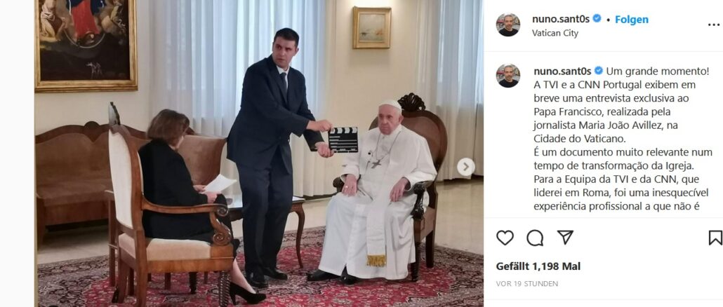 Papst Franziskus gewährte einer portugiesischen Mediengruppe ein neues Exklusivinterview, das demnächst ausgestrahlt wird.