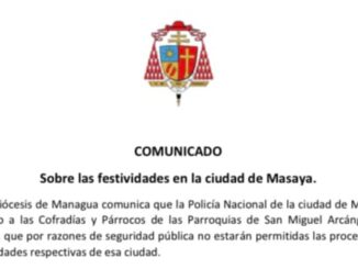 In einer Erklärung gab die Erzdiözese Managua das jüngste Verbot von Prozessionen in der Stadt Masaya bekannt.