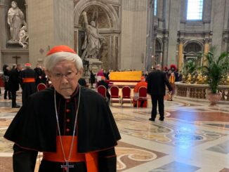 Kardinal Joseph Zen, nachdem er am Morgen des 5. Januar persönlich Abschied von Benedikt XVI. genommen hatte.