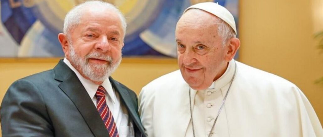 Brasiliens Präsident Lula da Silva wurde am Mittwoch von Papst Franziskus empfangen.