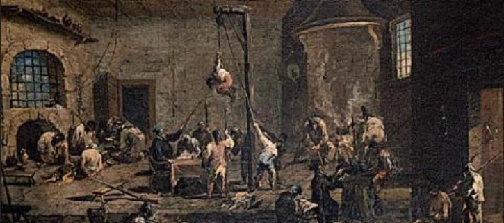 "Szenen der Inquisition" von Alessandro Magnasco (1720). Das Gemälde spiegelt nicht die Wirklichkeit wider, sondern ist ein kirchenfeindliches Propagandakonstrukt der Aufklärung.