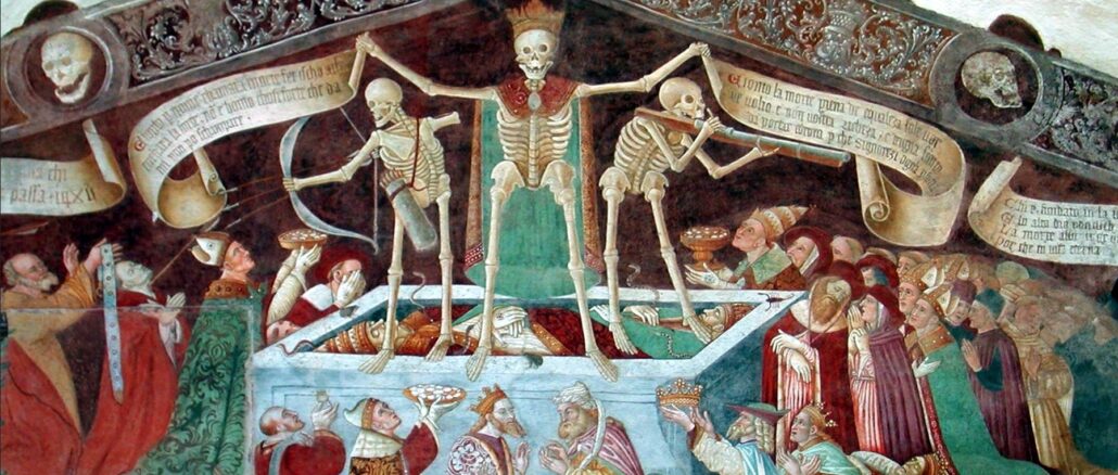 Mittelalterliche Darstellungen des Triumphs des Todes dienten der Ermahnung, an die Letzten Dinge zu denken. Heute versuchen zerstörerische Kräfte den Tod über das Leben triumphieren zu lassen.