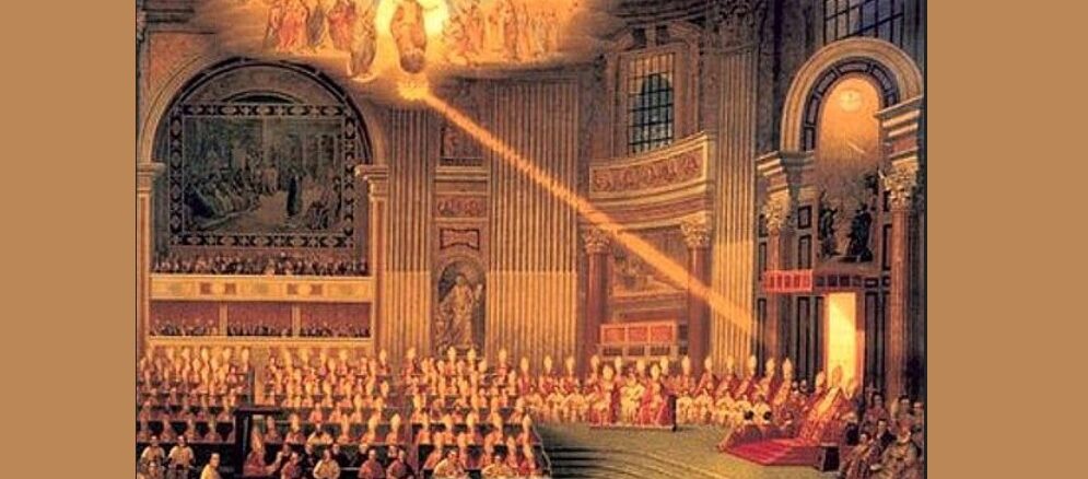 Die Autorität der Kirche: Petrus und die Apostolische Sukzession (im Bild eine Sitzung des Ersten Vatikanischen Konzils)