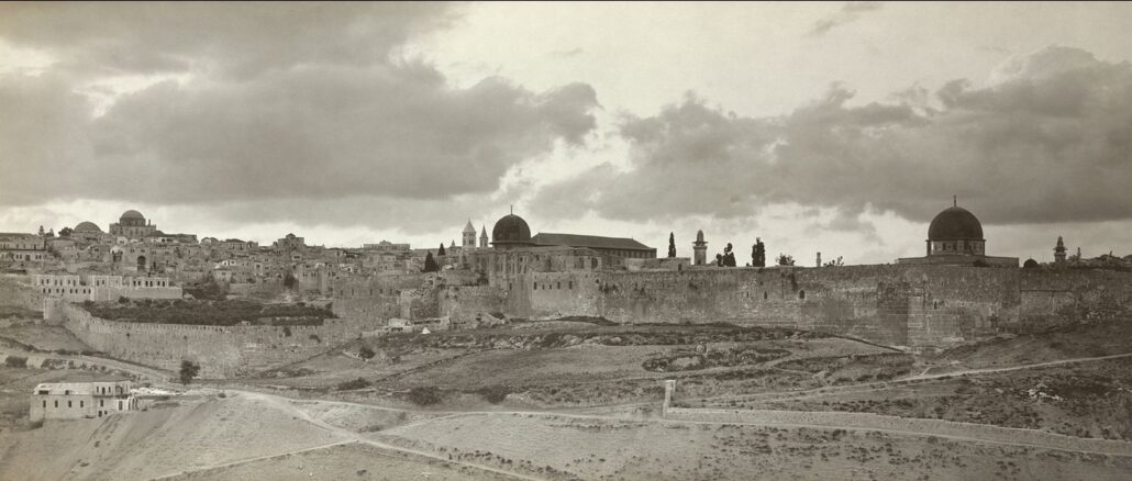 Jerusalem mit seinen Kirchen und Moscheen im frühen 20. Jahrhundert