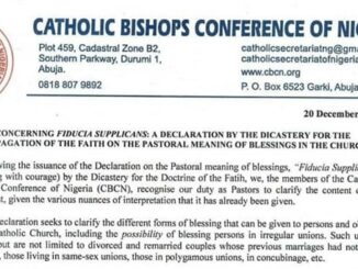 Mit einem Urteil stellte sich die Nigerianische Bischofskonferenz gestern gegen Fiducia supplicans.