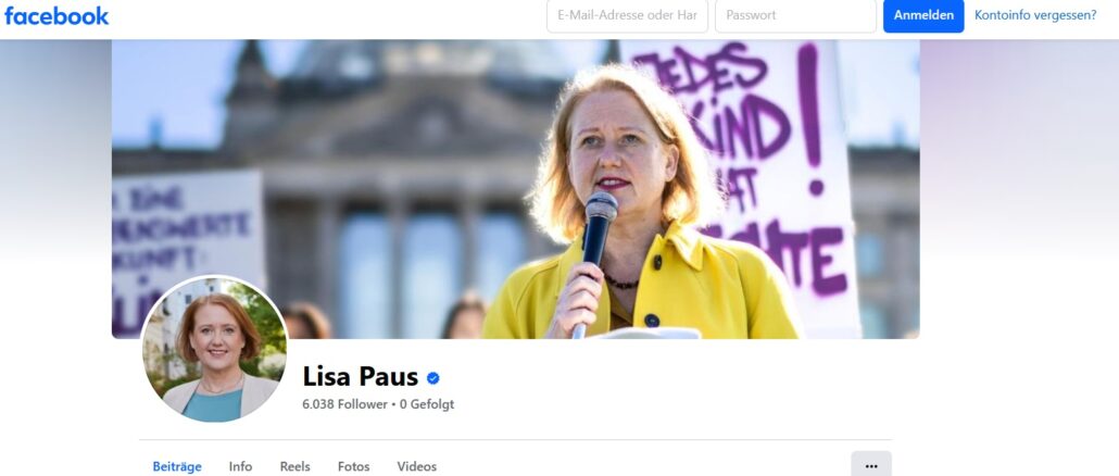 Grüne Heuchelei: Auf ihrer Facebook-Seite posiert Bundesfrauenministerin Lisa Paus vor der Aussage: "Jedes Kind hat Rechte!", doch in Wirklichkeit will sie Lebensschützern sogar verbieten, vor Abtreibungszentren zu beten.