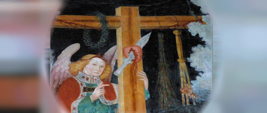 Eine der ältesten bekannten Herz-Jesu-Darstellungen befindet sich in dem Tiroler Bergdorf Mellaun