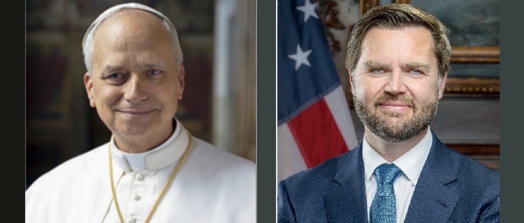 Zwei US-Amerikaner: Papst Leo XIV. und JD Vance, Vizepräsident der USA Zwei US-Amerikaner: Papst Leo XIV. und JD Vance, Vizepräsident der USA