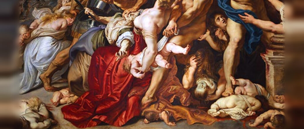 Die Grausamkeit des Kindermordes spielt merfach in der Bibel eine entscheidende Rolle. Beim Bethlehemitischen Kindermord trachtete man schon dem neugeborenen Jesus nach dem Leben. Gott nahm den Kanaanitern ihr Land weg und gab es den Israeliten, weil die Kanaaniter ihre Kinder opferten.