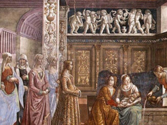 Die Geburt der Jungfrau Maria von Domenico Ghirlandaio (1486–1490)