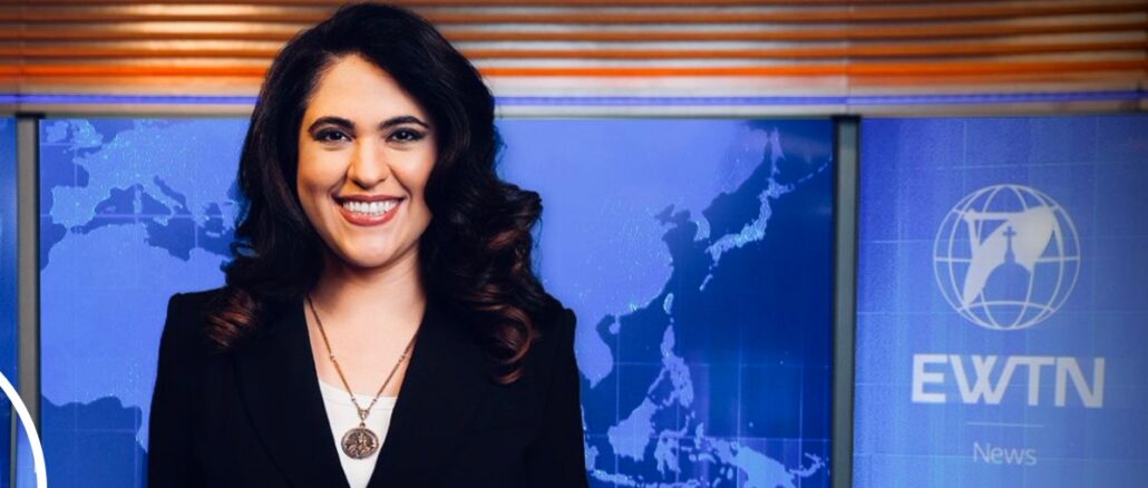 Maria Montserrat "Montse" Alvarado, Geschäftsführerin von EWTN News, wurde von Papst Leo XIV. in Audienz empfangen