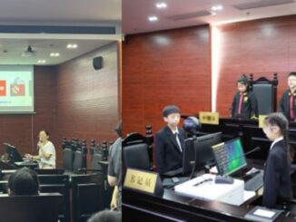 Volksrepublik China: Die Bilder zeigen Momente des inszenierten Strafprozesses in einem echten Gerichtssaal. Kinder sollten Mitglieder "illegaler religiöser Gruppen" im Sinne der Staatsdoktrin zu Haftstrafen verurteilen