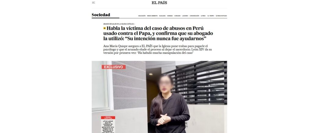 Manipulierte die Tageszeitung El País die Aussagen eines Mißbrauchsopfers, um den heutigen Papst Leo XIV., damals Bischof in Peru, zu entlasten? Manipulierte die Tageszeitung El País die Aussagen eines Mißbrauchsopfers, um den heutigen Papst Leo XIV., damals Bischof in Peru, zu entlasten?