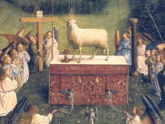 "Anbetung des Lammes" von Jan van Eyck, Genter Altar, 15. Jahrhundert