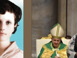 Papst Franziskus sprach sich mehrfach gegen den marianischen Titel der "Miterlöserin" aus, dabei spielten zwei Frauen in seinem Pontifikat eine Rolle, die Orden angehörten, die nach der Miterlöserin benannt sind: rechts Sr. Rita Mboshu Kongo, links die Dienerin Gottes Rosa Staltari