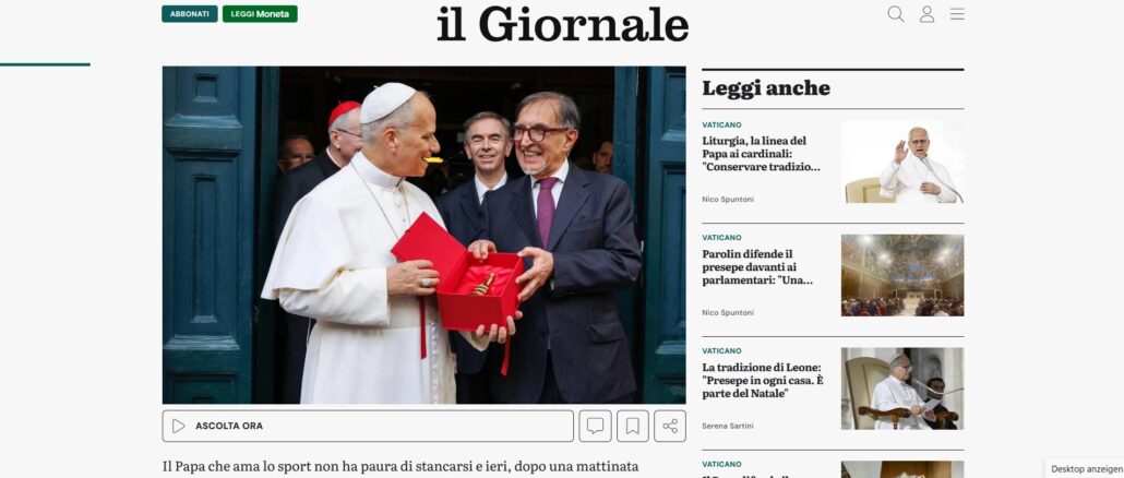 Papst Leo XVI. besuchte am Donnerstag überraschend die Bibliothek des Italienischen Senats, wo er von Senatspräsident Ignazio La Russa von den konservativen Fratelli d'Italia empfangen wurde. Der Bibliothek gegenüber befindet sich die Päpstliche Diplomatenakademie