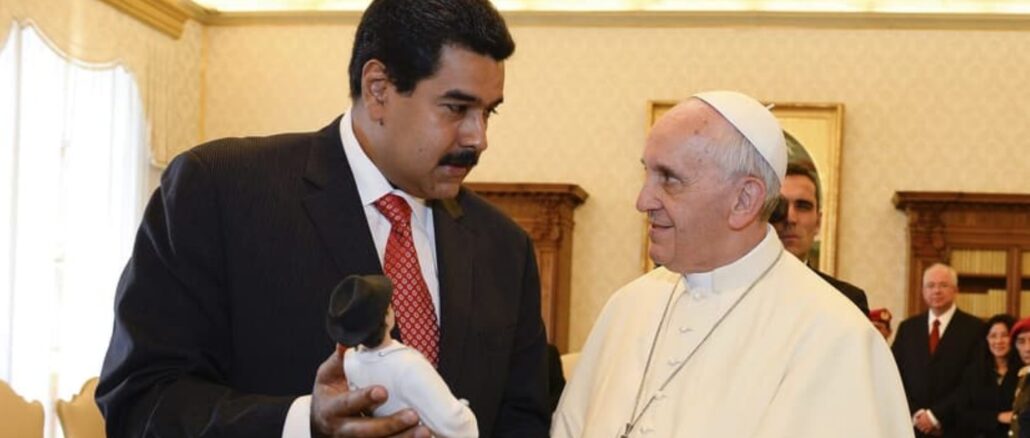 Venezuelas Staatspräsident Nicolás Maduro bei seinem Staatsbesuch im Juni 2013 bei Papst Franziskus im Vatikan