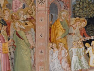 Allegorie der Kirche als Hüterin der Wahrheit: Fresko von Andrea di Bonaiuto im Spanischen Saal der Dominikanerkirche Santa Maria Novella in Florenz (um 1365–1367)