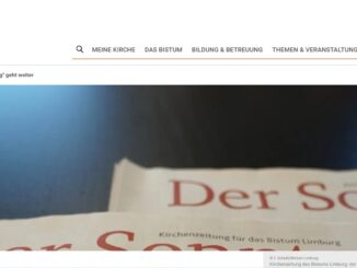 "Der Sonntag" ist die Kirchenzeitung der Diözese Limburg, hier beworben auf der Internetseite des Bistums