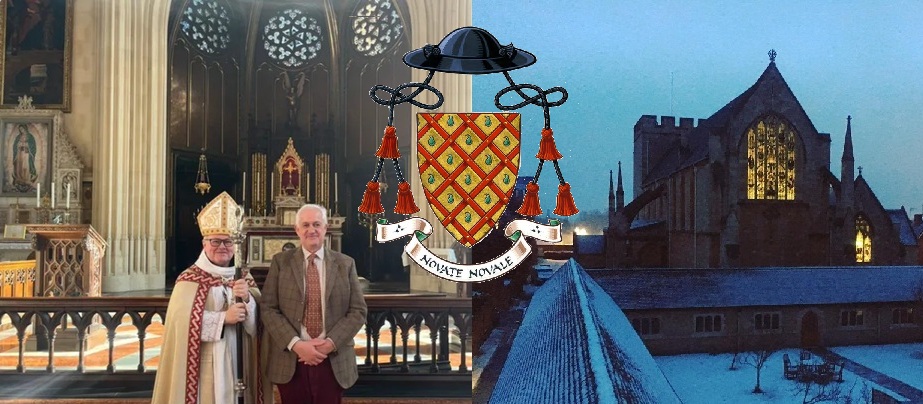 Canon Robin Ward, ehemaliger Rektor des für die anglikanische Kirche bedeutenden Seminars St. Stephen's House in Oxford (rechts), und sein Wappen.