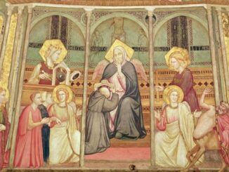 Der Gehorsam, dargestellt von Giotto in der Unterkirche der Basilika des heiligen Franziskus in Assisi