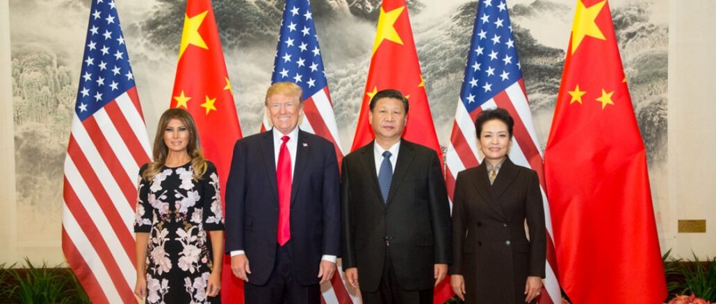 US-Präsident Donald Trump bei einer Begegnung mit China Staatspräsident Xi Jinping im Jahr 2017