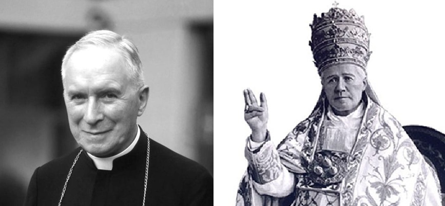 Erzbischof Marcel Lefebvre und der Patron der von ihm gegründeten Priesterbruderschaft, Pius X.
