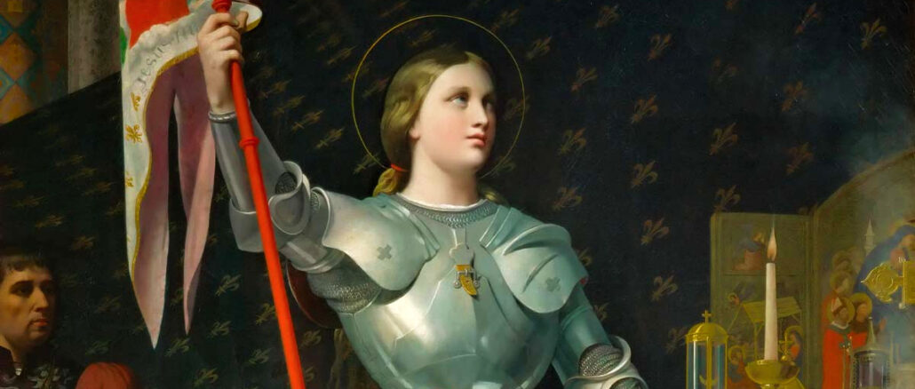 Jeanne d'Arc, auch bekannt als Johanna von Orleans, führte Frankreichs Truppen, mit dem Banner Jesu Christi bewaffnet, zum Sieg