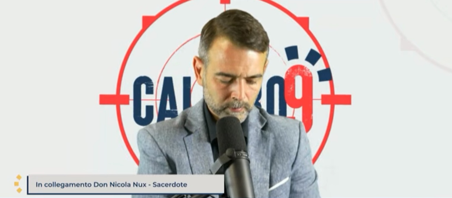 Francesco Borgonovo beim Interview mit Don Nicola Bux für Radio Cusano