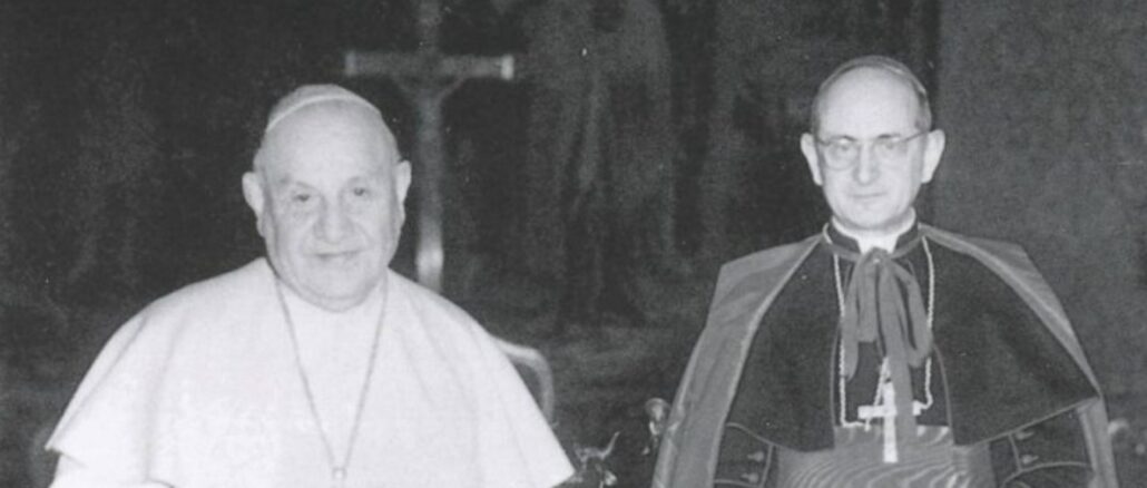 Die beiden Konzilspäpste: Johannes XXIII. mit Kardinal Giovanni Battista Montini, der als Paul VI. sein Nachfolger wurde