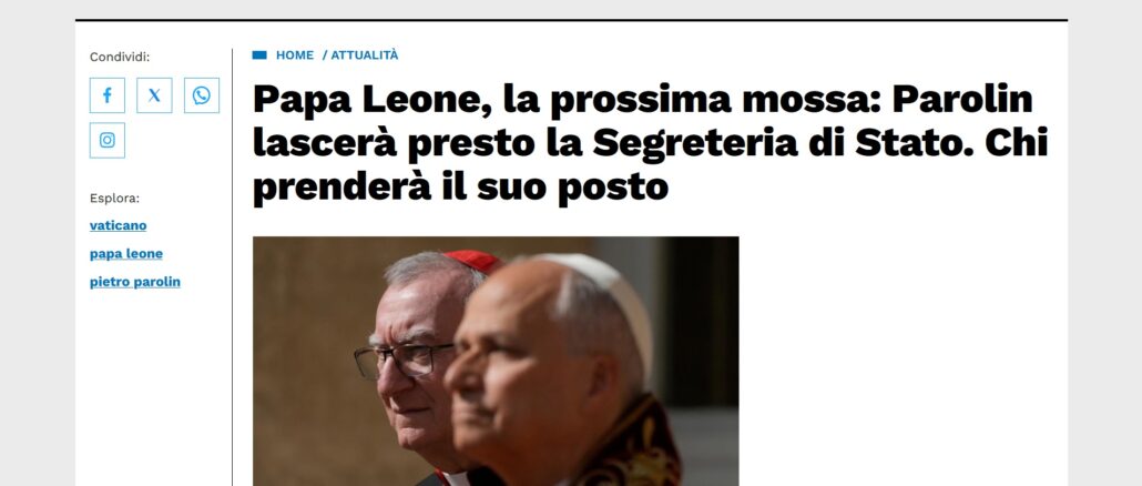 Kardinalstaatssekretär Pietro Parolin (links) mit Papst Leo XIV.