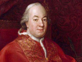 Papst Pius VI. regierte von 1773 bis 1799. Er wurde durch Frankreich für abgesetzt erklärt, aus Rom verbannt und schließlich nach Frankreich verschleppt, wo er verstarb.