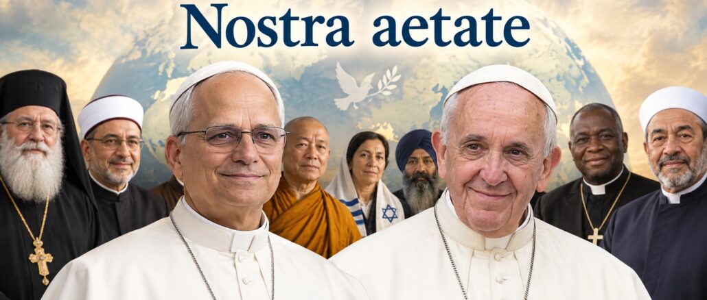 Nostra aetate gefällt bestimmten politischen Kreisen, doch um den Preis, den Wahrheitsanspruch der göttlichen Offenbarung aufzugeben, denn Christus, wahrer Gott vom wahren Gott, ist der eigentlich Abwesende.