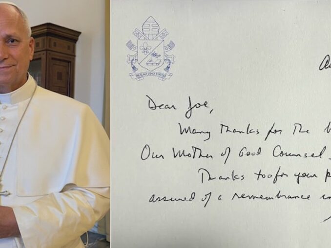 Papst Leo XIV. mit Unserer Lieben Frau vom Guten Rat