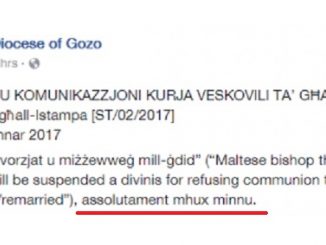 Presseamt des Bistums Gozo (Malta) demnetiert: Meldung "absolut falsch", daß Bischof Grech den Priestern mit Suspendierung a divinia drohte, wenn sie wiederverheirateten Geschiedenen die Kommunion verweigern.