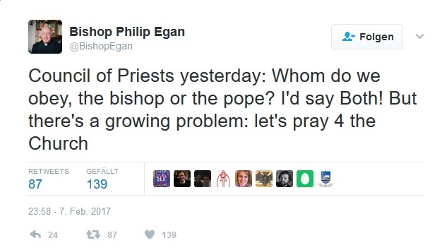 Bischof Philip Egan: "Wachsende Probleme" und "Zwietracht" in der Kirche wegen Amoris latitia.