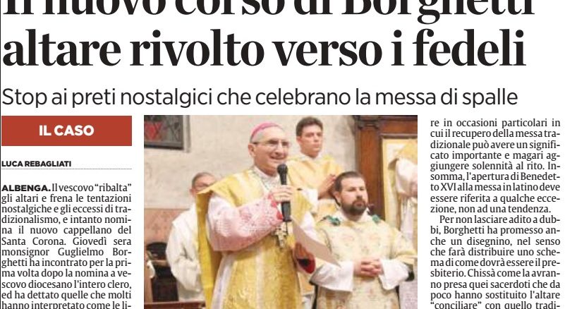 Neuer Bischof von Albenga-Imperia diktiert die "neuen Regeln": "Alle Altäre müssen dem Volk zugewandt sein"