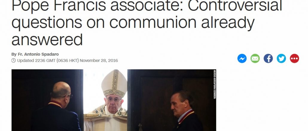 Warum Franziskus den Kardinälen nicht antworten muß.Antonio Spadaros SJ Stellungnahme auf CNN